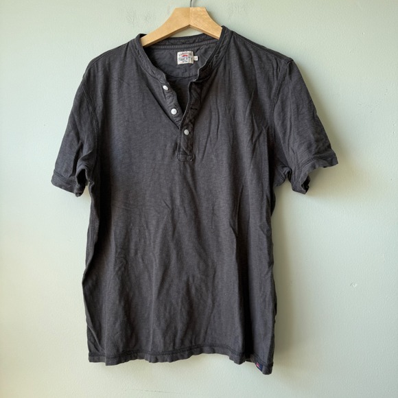 Faherty Brand Mens Gray Short Sleeve Henley Shirt Casual Top - Picture 1 of 3